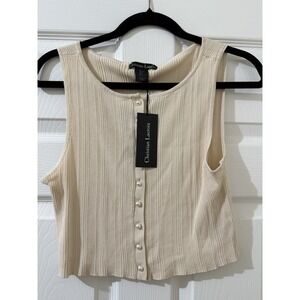 Christian Lacroix‎ Cropped Pearl Top Large NWT retail $150